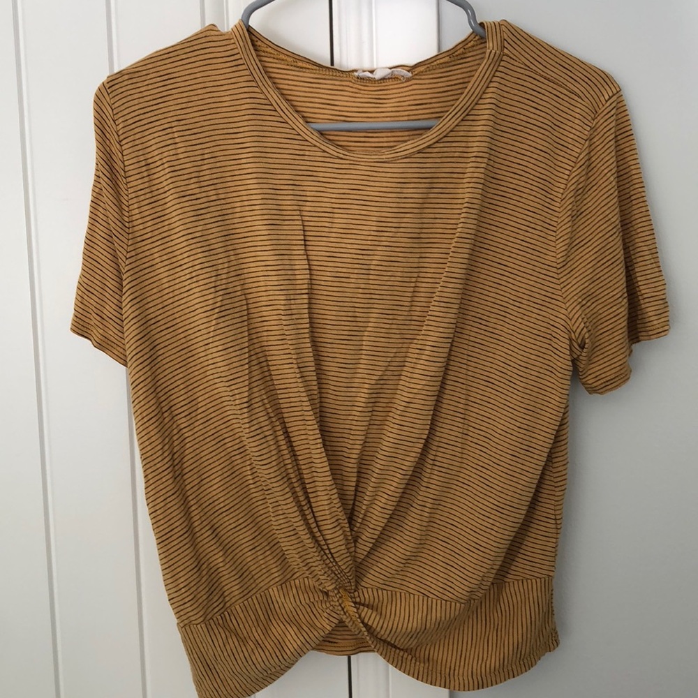 Striped knot front detail t-shirt